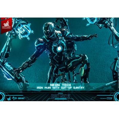 Iron Man 2 Figura 1/6 Neon Tech Iron Man with Suit-Up Gantry 32 cm