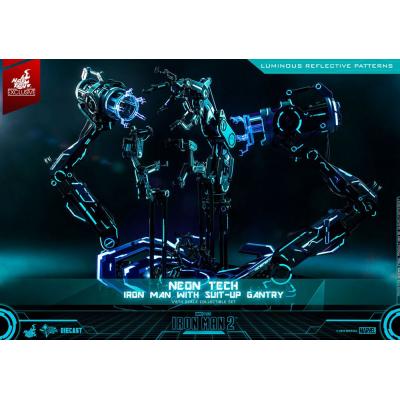 Iron Man 2 Figura 1/6 Neon Tech Iron Man with Suit-Up Gantry 32 cm