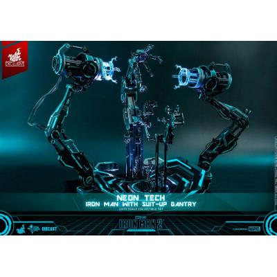 Iron Man 2 Figura 1/6 Neon Tech Iron Man with Suit-Up Gantry 32 cm