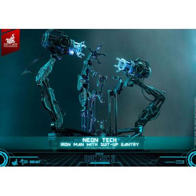 Iron Man 2 Figura 1/6 Neon Tech Iron Man with Suit-Up Gantry 32 cm