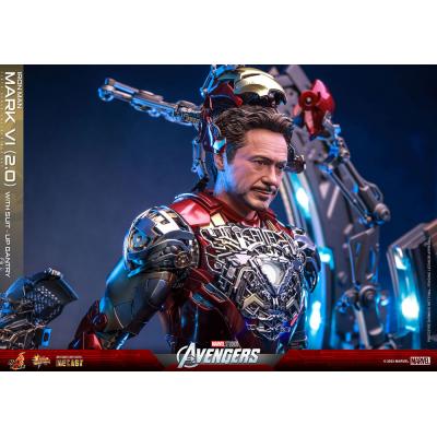 Marvel Los Vengadores Figura Movie Masterpiece Diecast 1/6 Iron Man Mark VI (2.0) with Suit-Up Gantry 32 cm