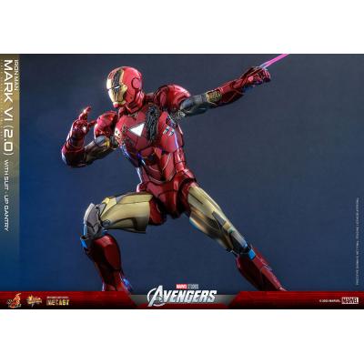 Marvel Los Vengadores Figura Movie Masterpiece Diecast 1/6 Iron Man Mark VI (2.0) with Suit-Up Gantry 32 cm