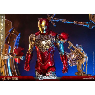 Marvel Los Vengadores Figura Movie Masterpiece Diecast 1/6 Iron Man Mark VI (2.0) with Suit-Up Gantry 32 cm