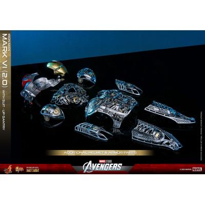 Marvel Los Vengadores Figura Movie Masterpiece Diecast 1/6 Iron Man Mark VI (2.0) with Suit-Up Gantry 32 cm