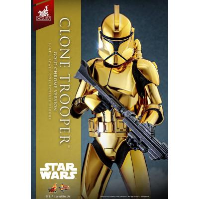 Star Wars Figura 1/6 Clone Trooper (Gold Chrome Version) Exclusive 30 cm