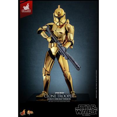 Star Wars Figura 1/6 Clone Trooper (Gold Chrome Version) Exclusive 30 cm