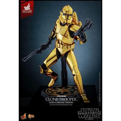 Star Wars Figura 1/6 Clone Trooper (Gold Chrome Version) Exclusive 30 cm