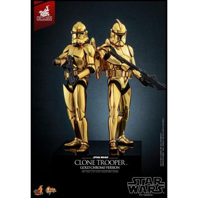 Star Wars Figura 1/6 Clone Trooper (Gold Chrome Version) Exclusive 30 cm