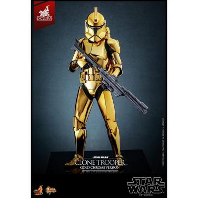 Star Wars Figura 1/6 Clone Trooper (Gold Chrome Version) Exclusive 30 cm