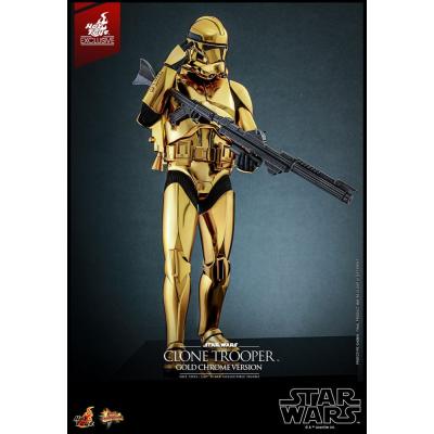 Star Wars Figura 1/6 Clone Trooper (Gold Chrome Version) Exclusive 30 cm