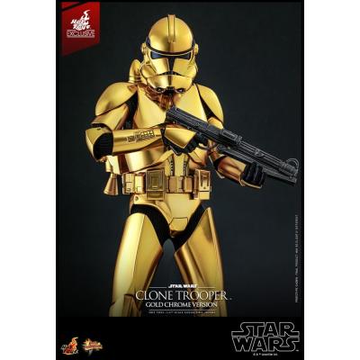 Star Wars Figura 1/6 Clone Trooper (Gold Chrome Version) Exclusive 30 cm