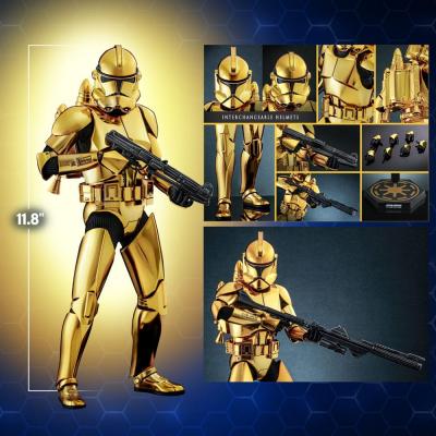 Star Wars Figura 1/6 Clone Trooper (Gold Chrome Version) Exclusive 30 cm