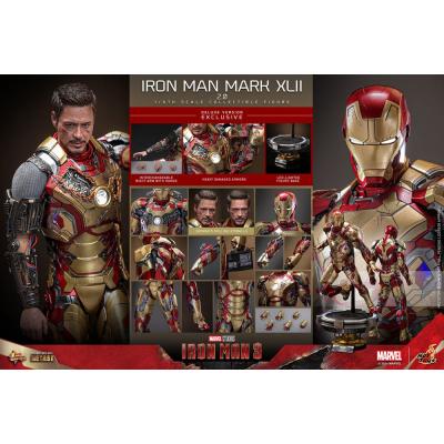 Iron Man 3 Figura Movie Masterpiece Diecast 1/6 Iron Man Mark XLII (2.0) Deluxe 32 cm