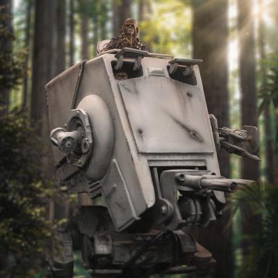 Star Wars Estatua 1/20 Demi Art Scale AT-ST and Chewbacca 53 cm
