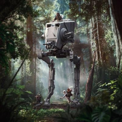 Star Wars Estatua 1/20 Demi Art Scale AT-ST and Chewbacca 53 cm