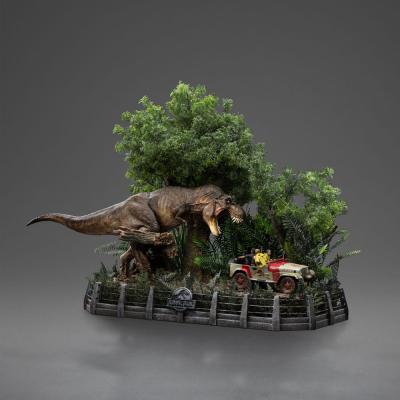 Parque Jurásico Estatua 1/20 Demi Art Scale T-Rex Chase 30 cm