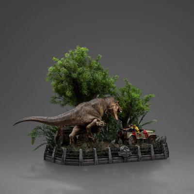Parque Jurásico Estatua 1/20 Demi Art Scale T-Rex Chase 30 cm