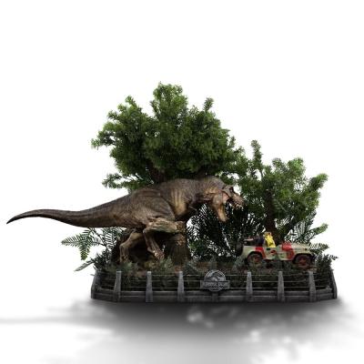 Parque Jurásico Estatua 1/20 Demi Art Scale T-Rex Chase 30 cm
