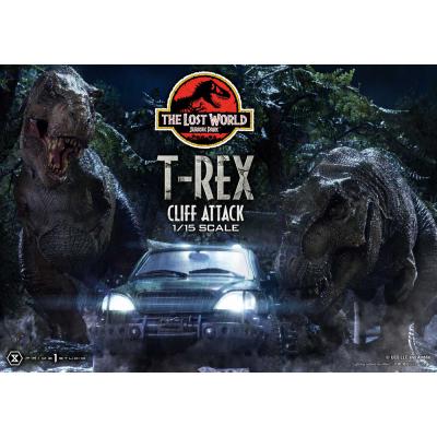 Jurassic World: The Lost World Estatua 1/15 T-Rex Cliff Attack 53 cm