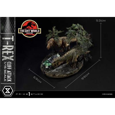 Jurassic World: The Lost World Estatua 1/15 T-Rex Cliff Attack Bonus Version 53 cm