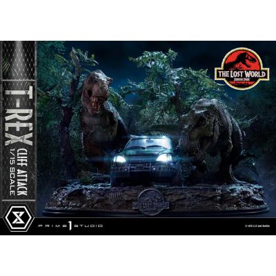 Jurassic World: The Lost World Estatua 1/15 T-Rex Cliff Attack Bonus Version 53 cm