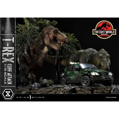 Jurassic World: The Lost World Estatua 1/15 T-Rex Cliff Attack Bonus Version 53 cm