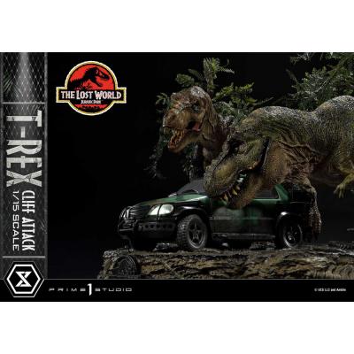 Jurassic World: The Lost World Estatua 1/15 T-Rex Cliff Attack Bonus Version 53 cm