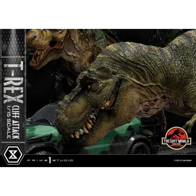 Jurassic World: The Lost World Estatua 1/15 T-Rex Cliff Attack Bonus Version 53 cm