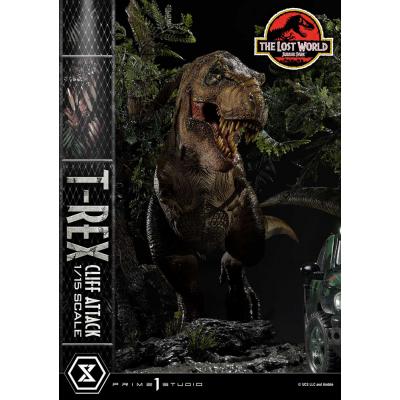 Jurassic World: The Lost World Estatua 1/15 T-Rex Cliff Attack Bonus Version 53 cm