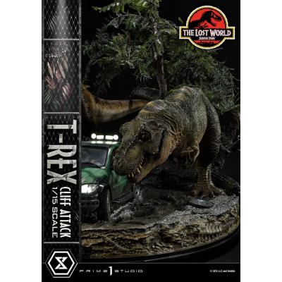 Jurassic World: The Lost World Estatua 1/15 T-Rex Cliff Attack Bonus Version 53 cm