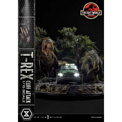 Jurassic World: The Lost World Estatua 1/15 T-Rex Cliff Attack Bonus Version 53 cm