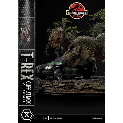 Jurassic World: The Lost World Estatua 1/15 T-Rex Cliff Attack Bonus Version 53 cm