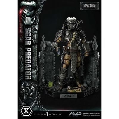 The Alien vs. Predator Estatua Museum Masterline Series 1/3 Scar Predator Deluxe Bonus Version 93 cm