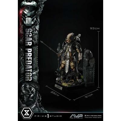 The Alien vs. Predator Estatua Museum Masterline Series 1/3 Scar Predator Deluxe Bonus Version 93 cm