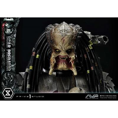 The Alien vs. Predator Estatua Museum Masterline Series 1/3 Scar Predator Deluxe Bonus Version 93 cm