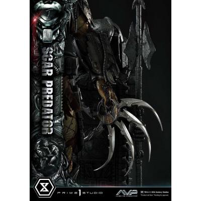 The Alien vs. Predator Estatua Museum Masterline Series 1/3 Scar Predator Deluxe Bonus Version 93 cm