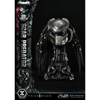 The Alien vs. Predator Estatua Museum Masterline Series 1/3 Scar Predator Deluxe Bonus Version 93 cm
