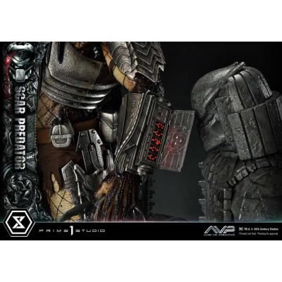 The Alien vs. Predator Estatua Museum Masterline Series 1/3 Scar Predator Deluxe Bonus Version 93 cm
