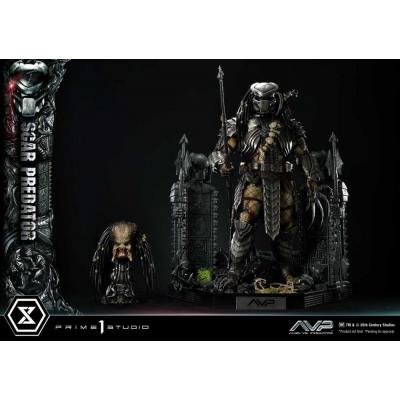 The Alien vs. Predator Estatua Museum Masterline Series 1/3 Scar Predator Deluxe Bonus Version 93 cm