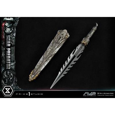 The Alien vs. Predator Estatua Museum Masterline Series 1/3 Scar Predator Deluxe Bonus Version 93 cm