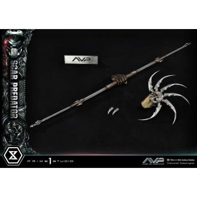 The Alien vs. Predator Estatua Museum Masterline Series 1/3 Scar Predator Deluxe Bonus Version 93 cm