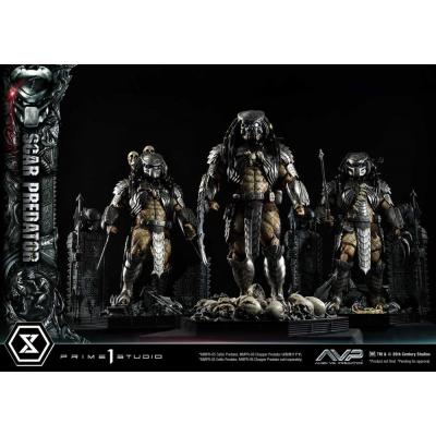 The Alien vs. Predator Estatua Museum Masterline Series 1/3 Scar Predator Deluxe Bonus Version 93 cm