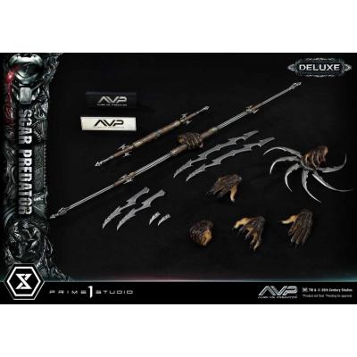 The Alien vs. Predator Estatua Museum Masterline Series 1/3 Scar Predator Deluxe Bonus Version 93 cm