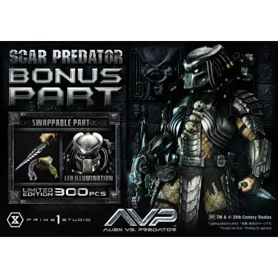 The Alien vs. Predator Estatua Museum Masterline Series 1/3 Scar Predator Deluxe Bonus Version 93 cm