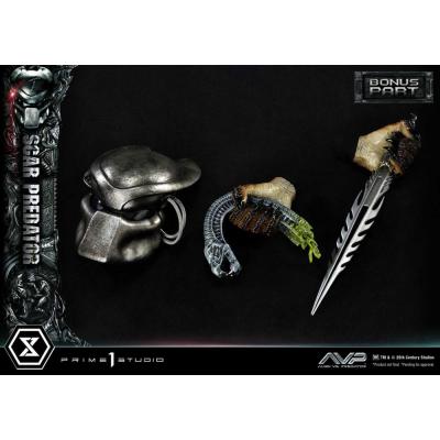 The Alien vs. Predator Estatua Museum Masterline Series 1/3 Scar Predator Deluxe Bonus Version 93 cm