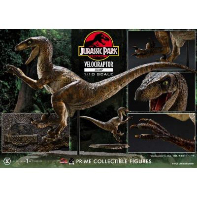 Jurassic Park Estatua Prime Collectibles 1/10 Velociraptor Jump 21 cm