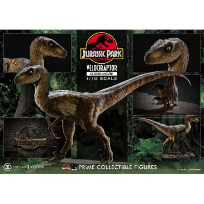 Jurassic Park Estatua Prime Collectibles 1/10 Velociraptor Closed Mouth 19 cm