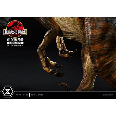 Jurassic Park Estatua Prime Collectibles 1/10 Velociraptor Closed Mouth 19 cm