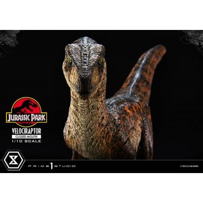 Jurassic Park Estatua Prime Collectibles 1/10 Velociraptor Closed Mouth 19 cm