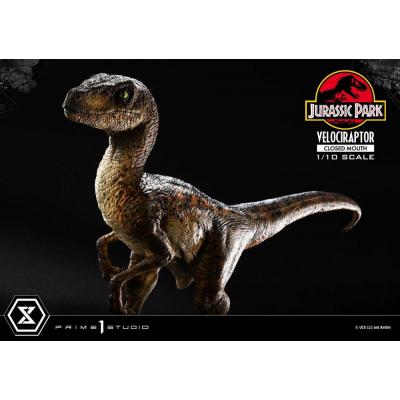 Jurassic Park Estatua Prime Collectibles 1/10 Velociraptor Closed Mouth 19 cm